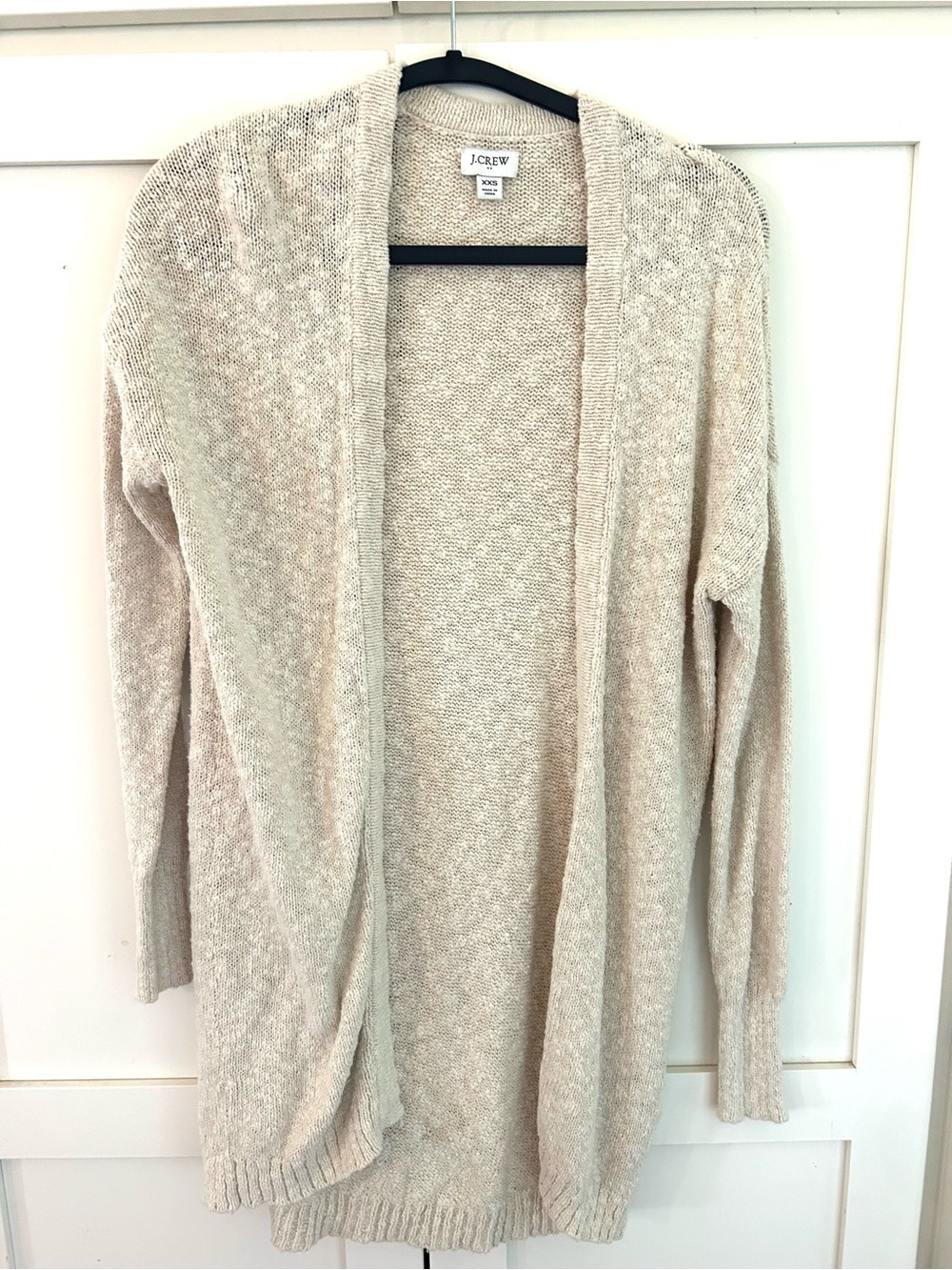 J. Crew Women's Light Cream Open-Front Cardigan